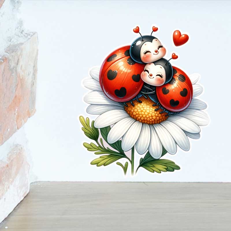 Pvc Panel Background - Adesivos de parede joaninha fofos, sala