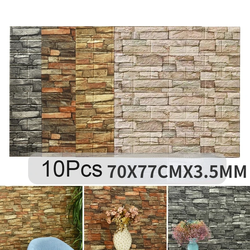 Pvc Panel Background - Auto-adesivo 3D tijolo adesivos de parede,