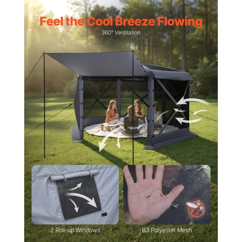 Tenda Gazebo de 12x12 pés com  - Screen Top Mesh avaliação e preço