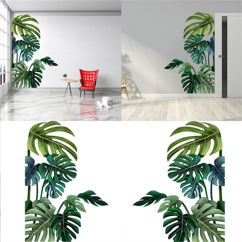 Grande nórdico folha verde ade - Pvc Panel Background avaliação e preço