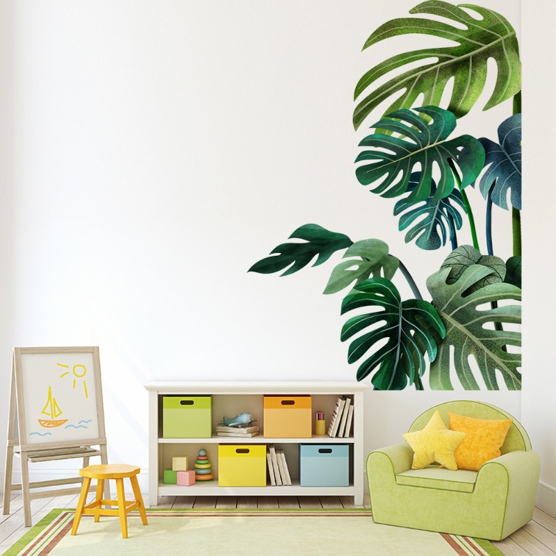 Grande nórdico folha verde ade - Pvc Panel Background avaliação e preço